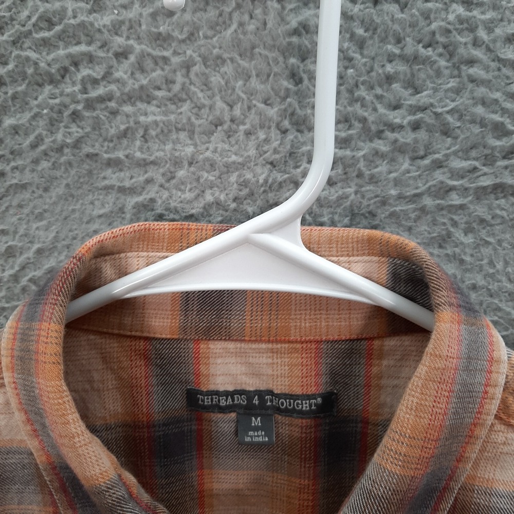 Threads 4 Thought Shirt Adult Medium Multicolor Plaid 100% Organic Cotton Preppy - Picture 5 of 8